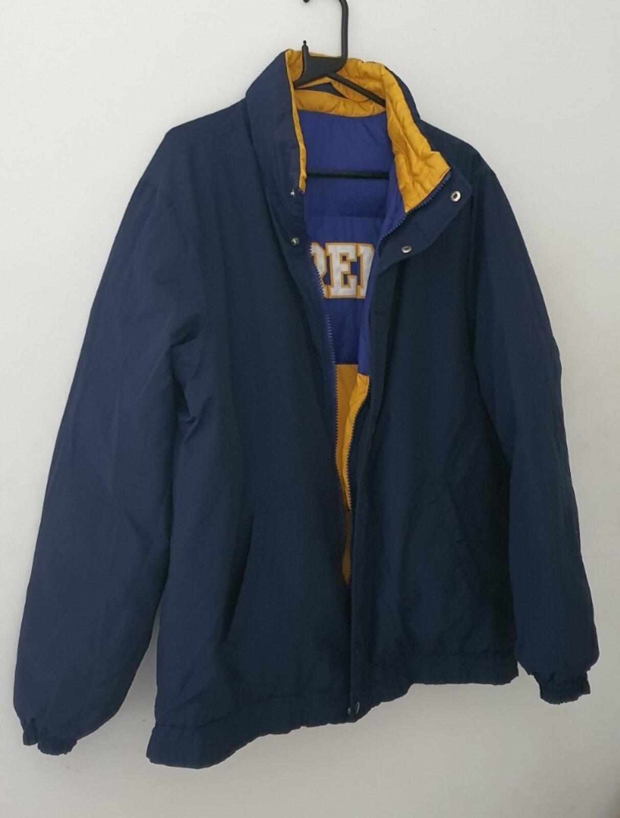 FW14 Supreme reversible Puffy Jacket yellow blue XL duck down puffer Vintage
