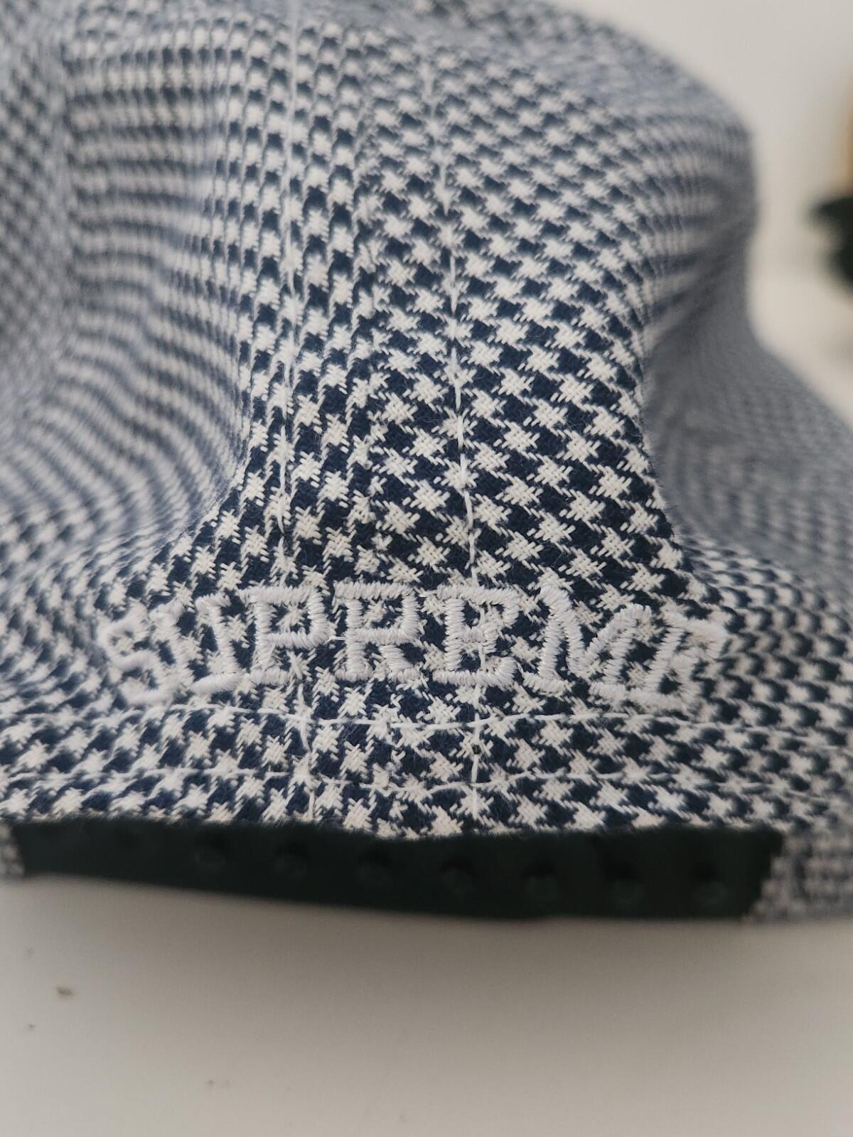 SS12 Supreme Houndstooth 5-panel cap grey hat rare vintage 2012 made in U.S.A