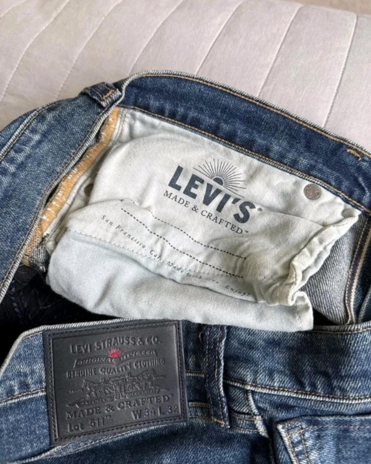 LEVIS Made & Crafted 511 Jeans Slim Cortado Dark Wash Size W34 L32