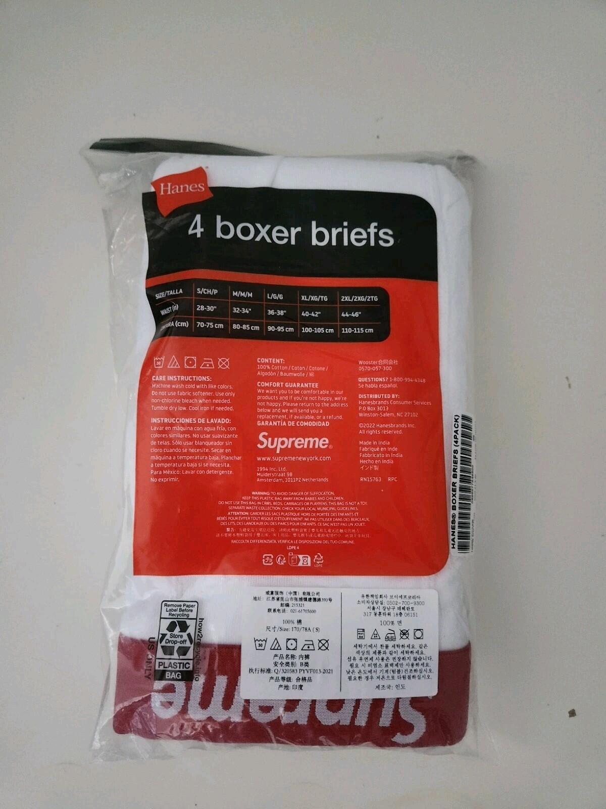 FW24 Supreme Hanes boxer briefs (4 pack) White Underwear Size S Small New Shorts