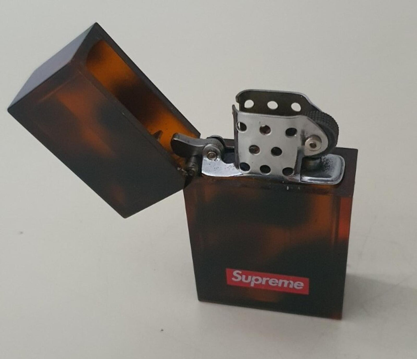FW19 Supreme Tsubota Pearl Hard Edge lighter tortoise brown
