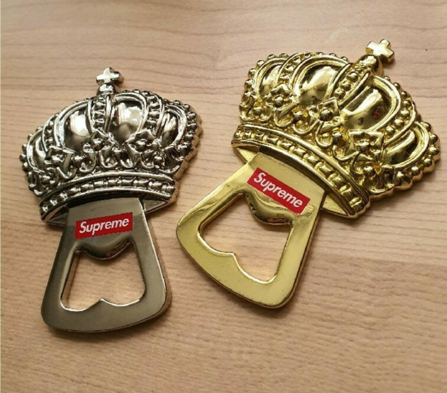 2x FW13 Supreme gold and silver crown bottle openers Very rare Accessories 2013