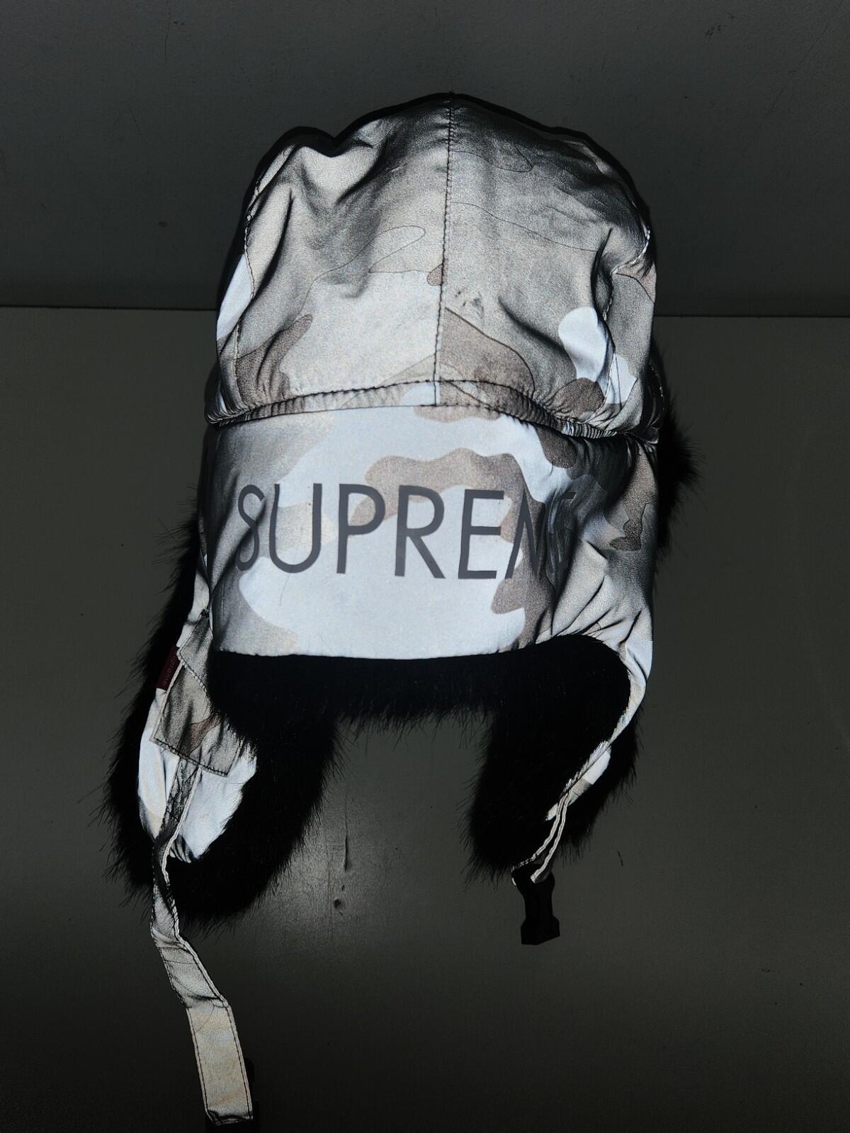 FW18 Supreme Reflective Trooper Gorro de invierno camuflaje de nieve
