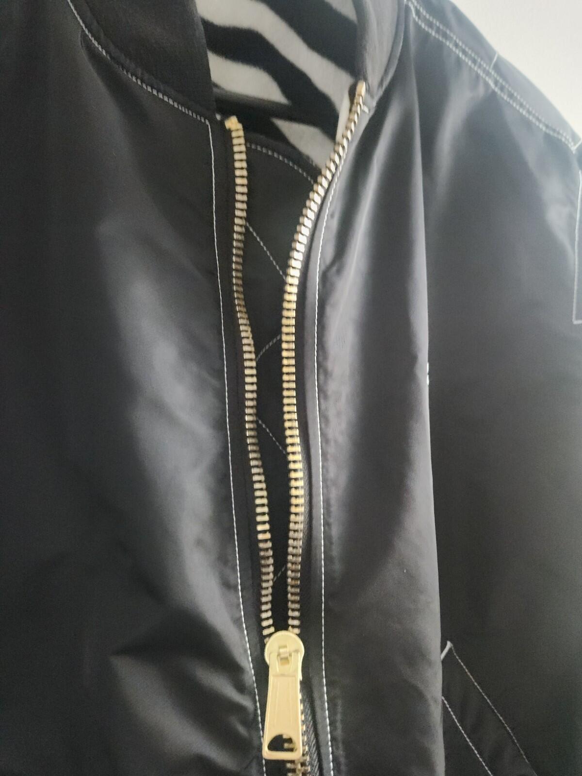 SS17 Supreme contrast stitch reversible MA-1 jacket size L Large Black / Zebra