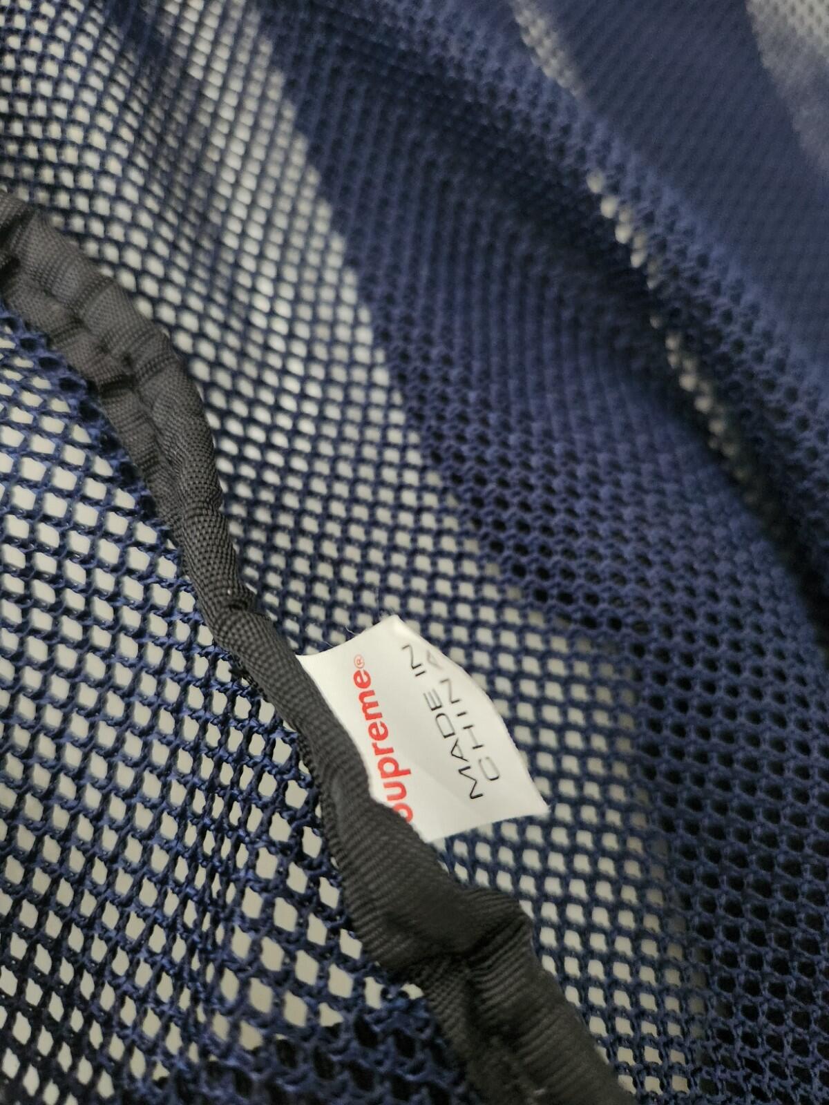 SS16 Supreme mesh backpack navy Bag Red Box Logo