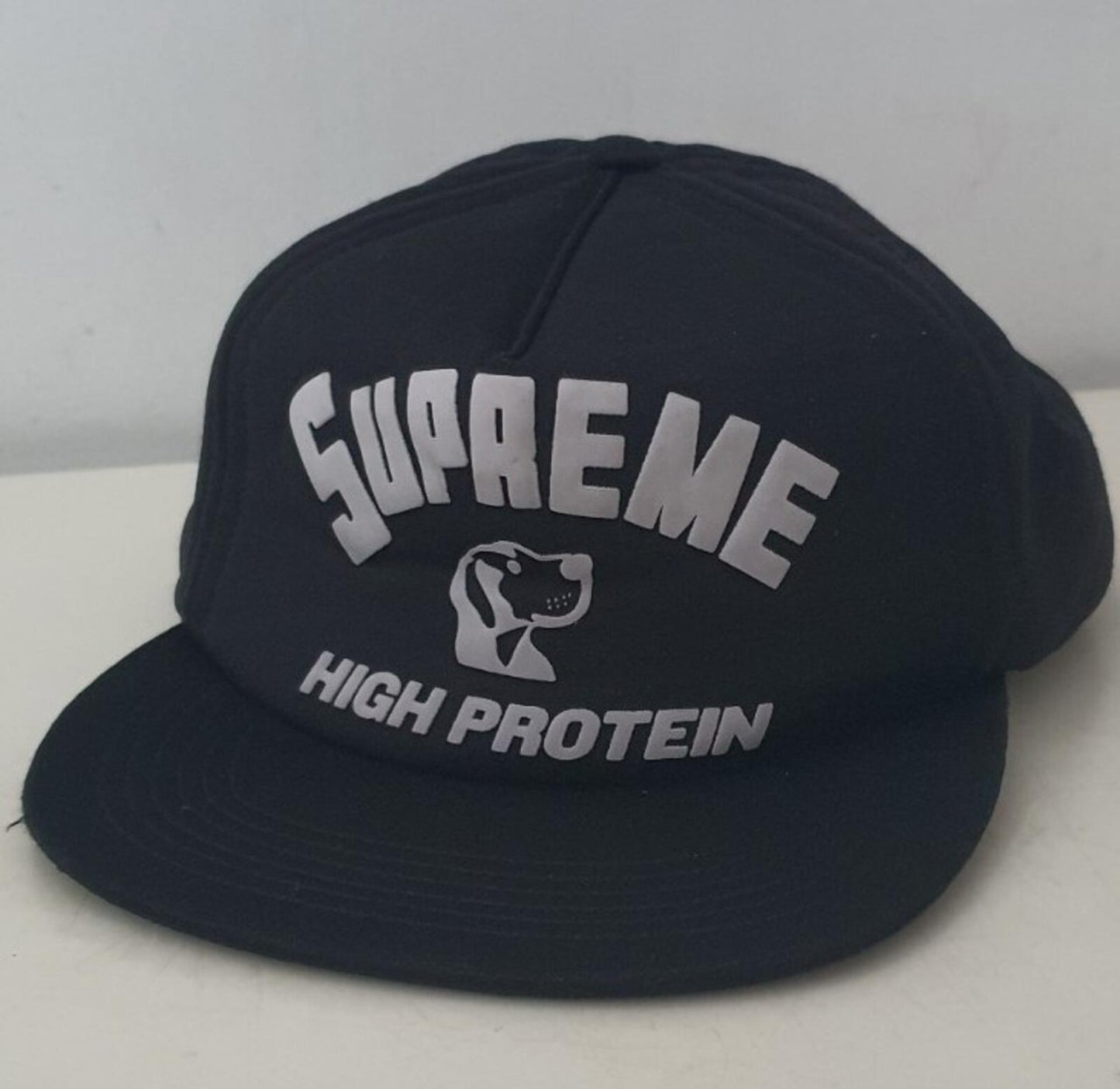 FW17 Supreme High Protein black 5-panel hat cap dog