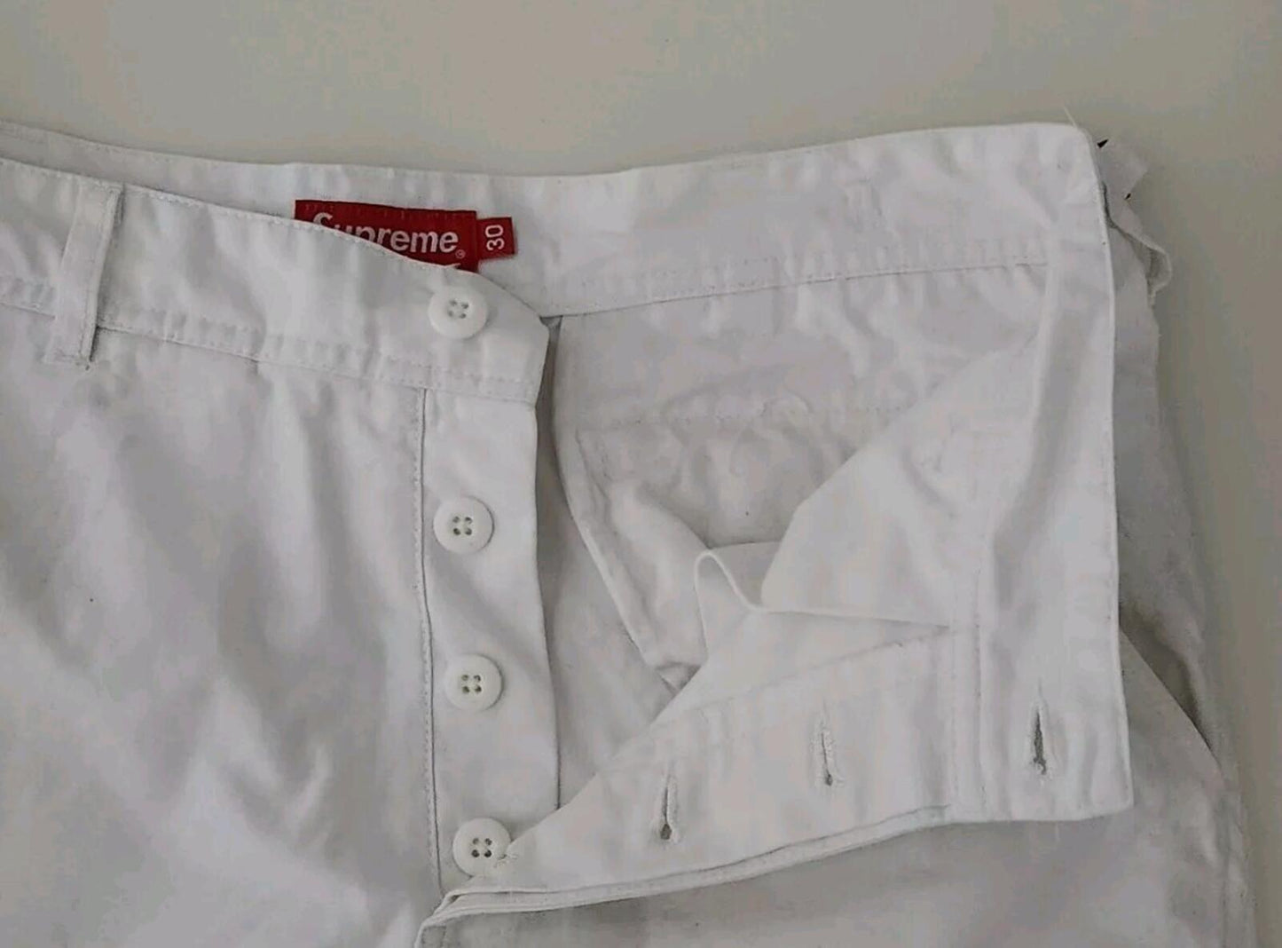 SS18 Supreme pantalón corto cargo talla 30 S Pequeño Pantalones cortos blancos