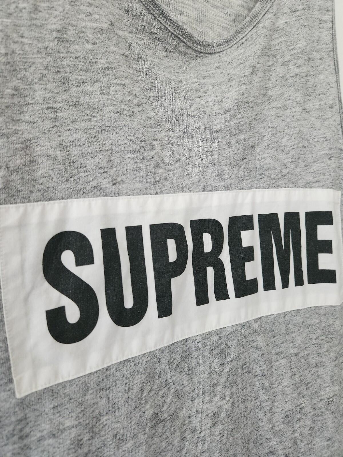 SS14 Supreme Marathon Tank Top grey sleeveless tee T-shirt size L large Vintage