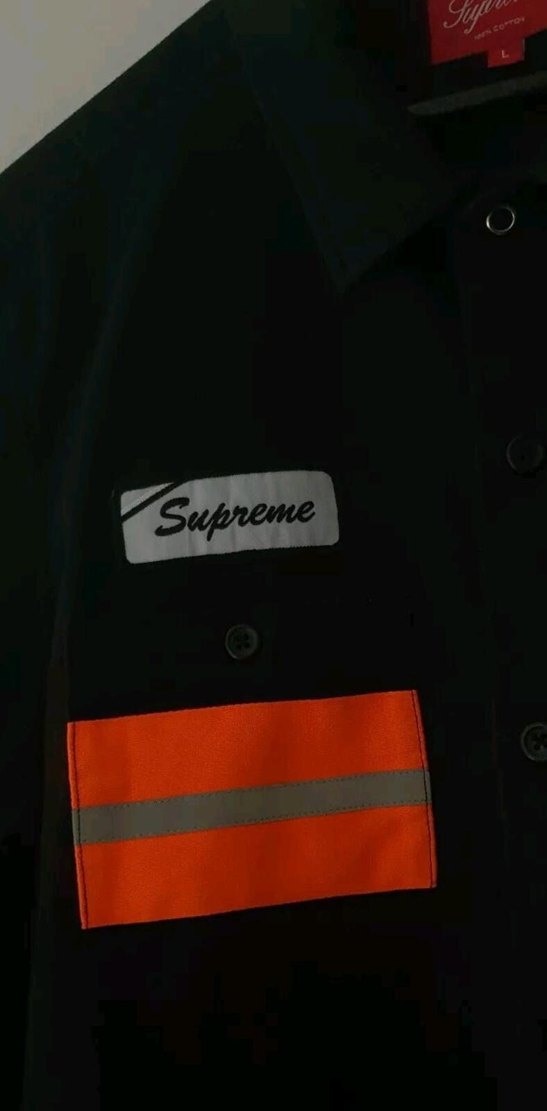 FW14 Supreme Hi-Vis Work Shirt Black Size L