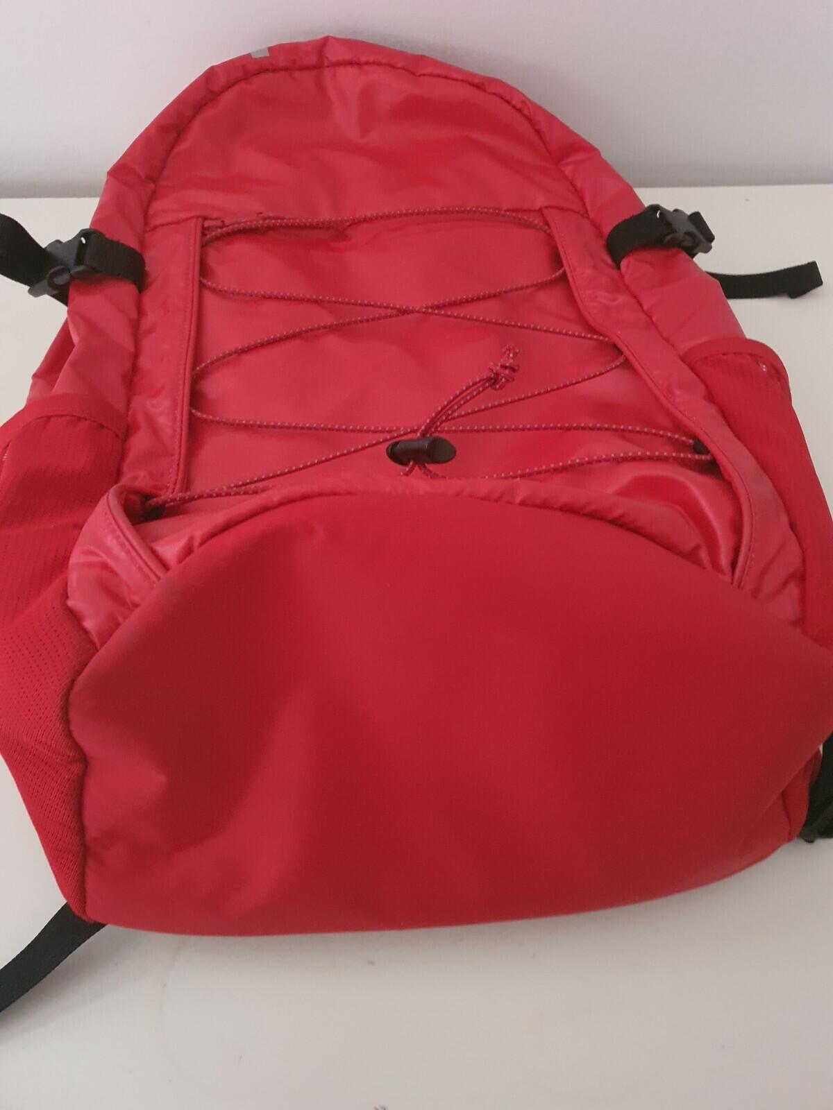 FW17 Supreme red backpack Cordura Fabric box logo Reflective text Rucksack