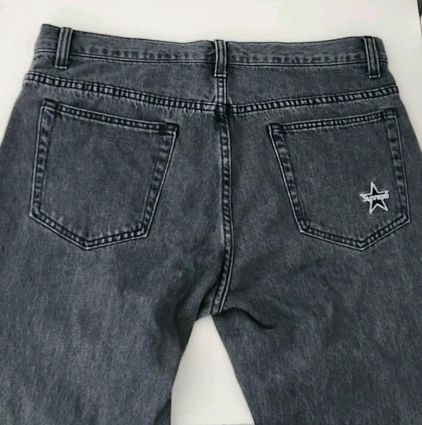 FW21 Supreme washed regular jeans size 34 blue W34 L32 star denim Black Trousers