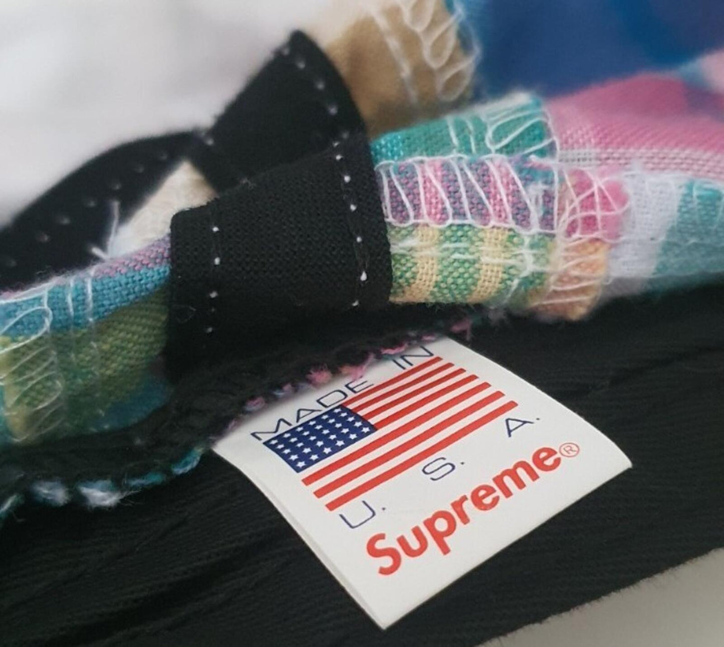 SS19 Supreme Patchwork Madras S Logo 6-Panel cap Multicolour hat