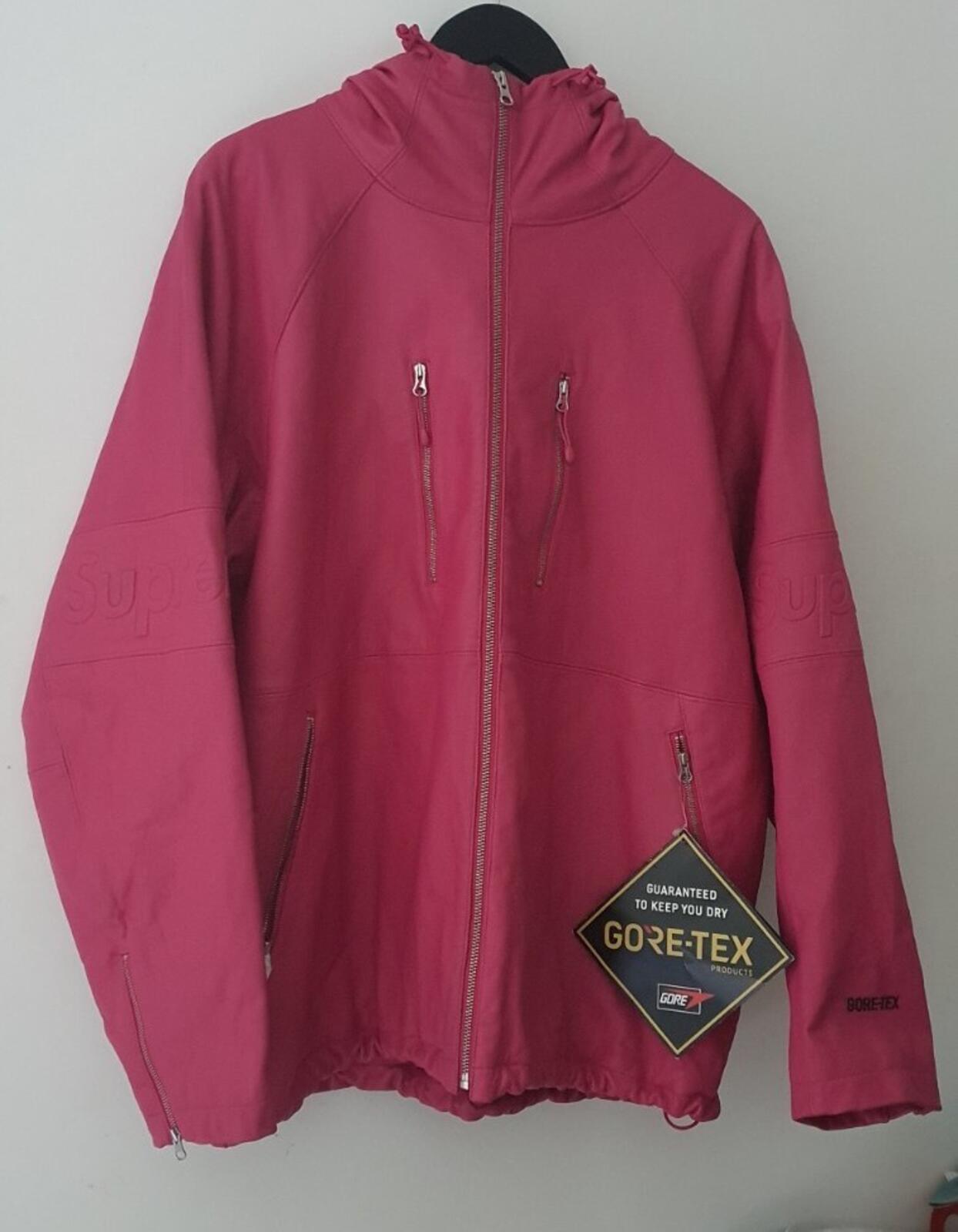 SS22 Supreme GORE-TEX leather jacket RRP $768 Size XL Magenta Pink Waterproof
