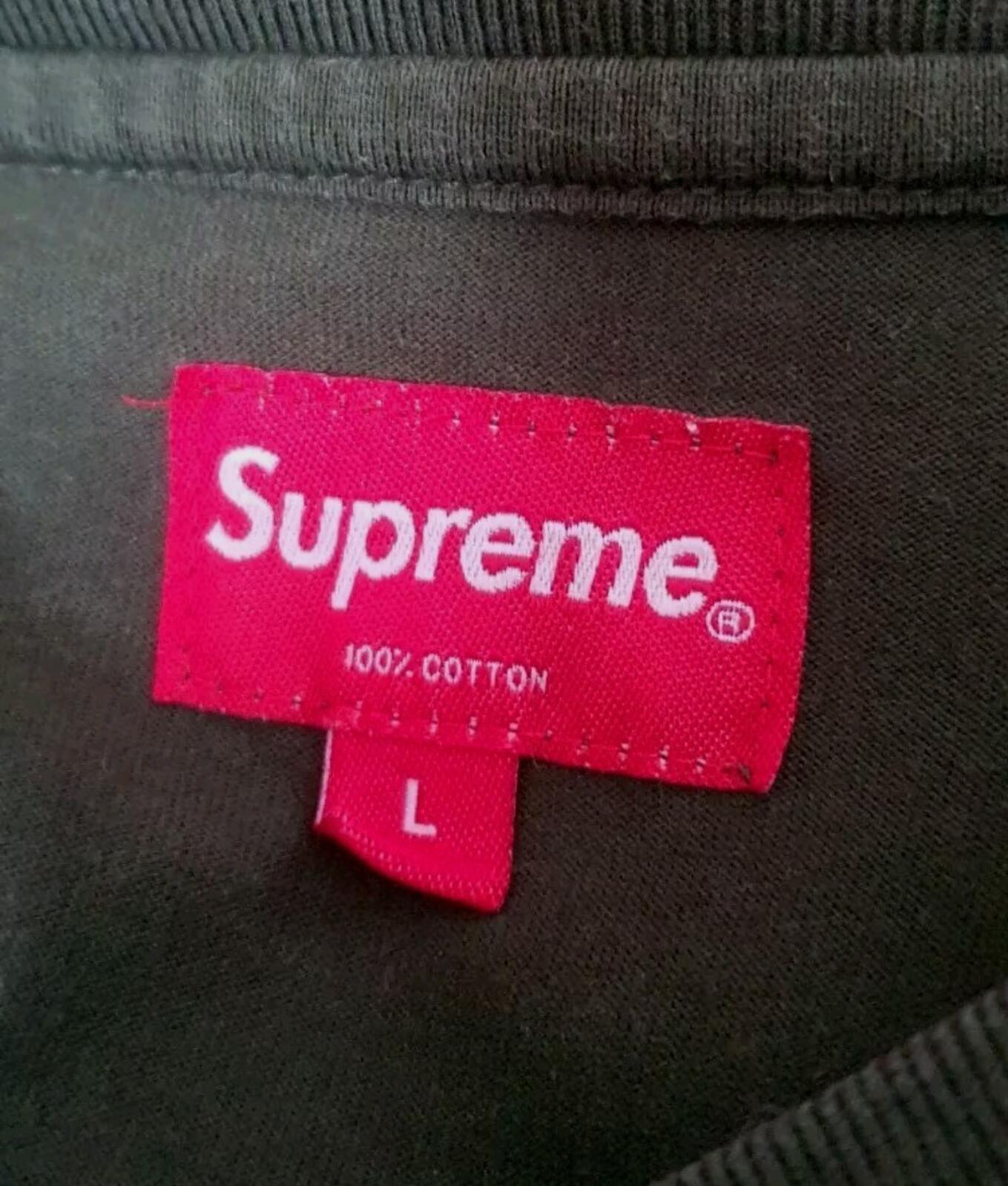 SS21 Supreme Signature Label S/S top tee size L Large olive T-Shirt green