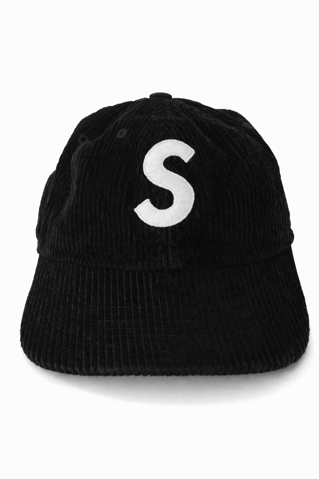 FW23 Supreme Corduroy S Logo 6-panel Cap Black
