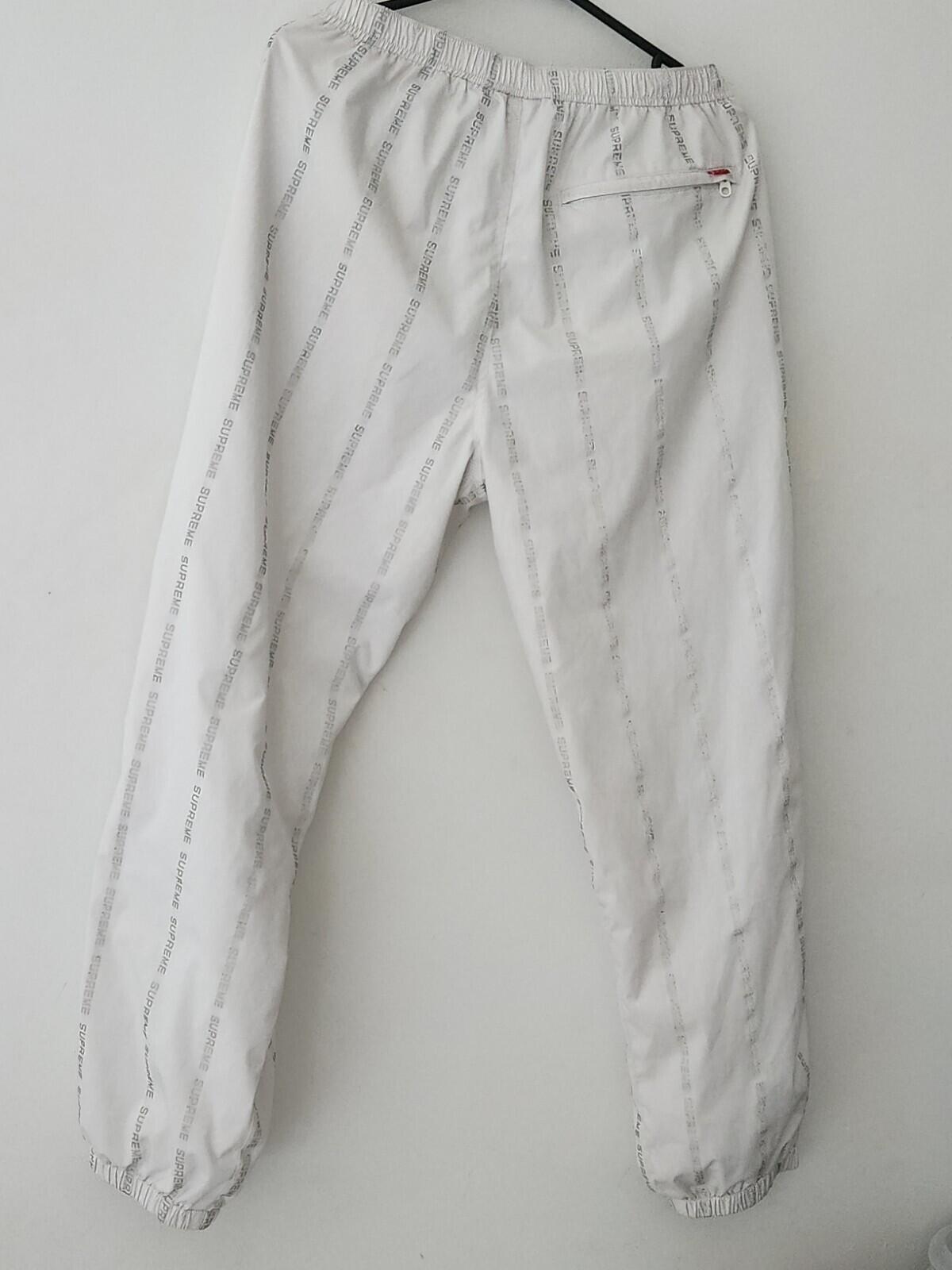 FW18 Supreme Reflective Text Track Pant White Size M