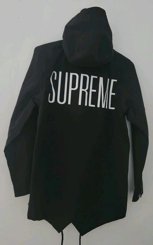SS13 Supreme Taped Seam Fishtail Black jacket coat Parka Vintage 2013 Waterproof