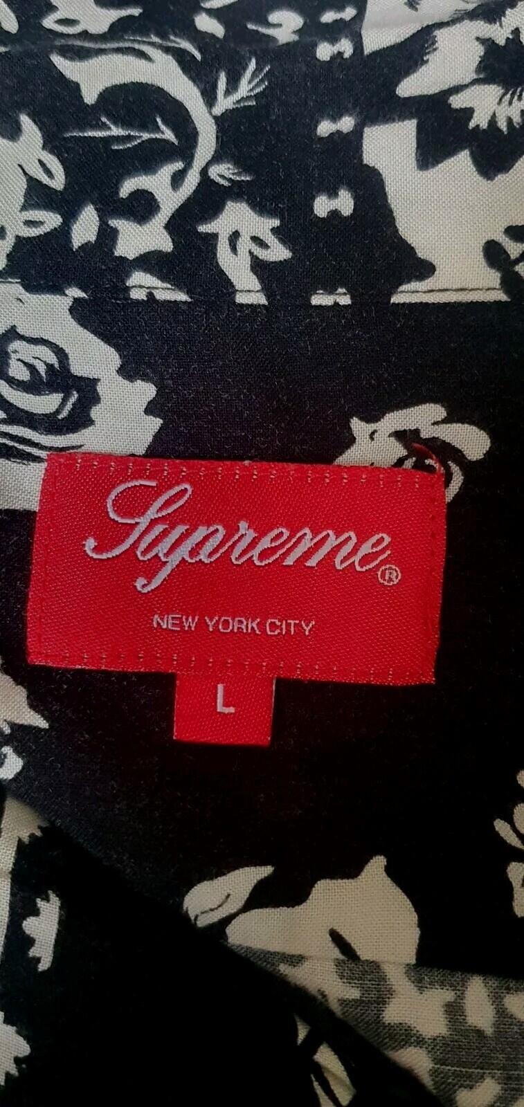 SS16 Supreme Paisley Shirt rayon long sleeve L/S size L Large black