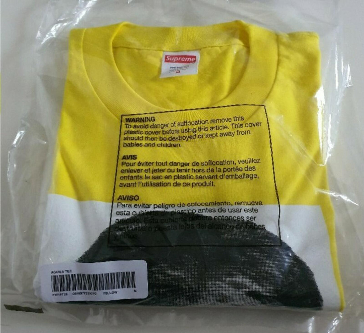 FW19 Supreme Aguila Tee Amarillo Talla M