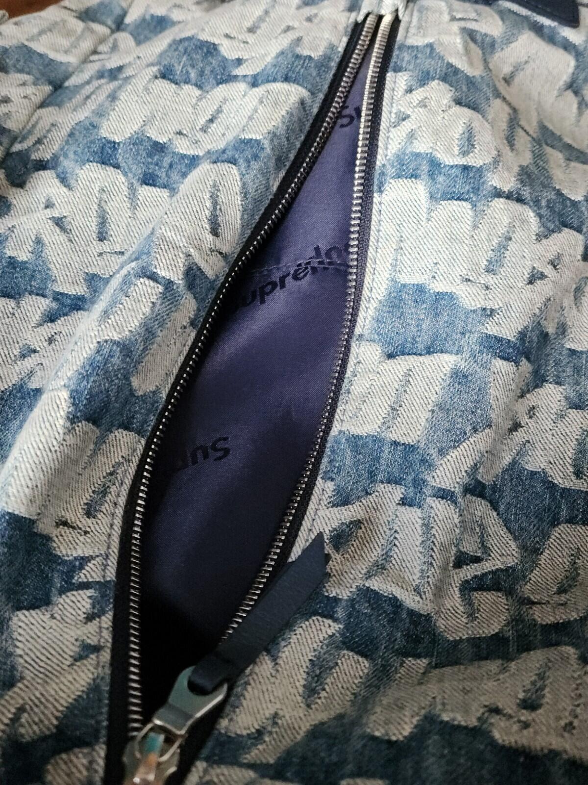 SS22 Supreme Fat Tip Jacquard Denim Backpack bag Blue