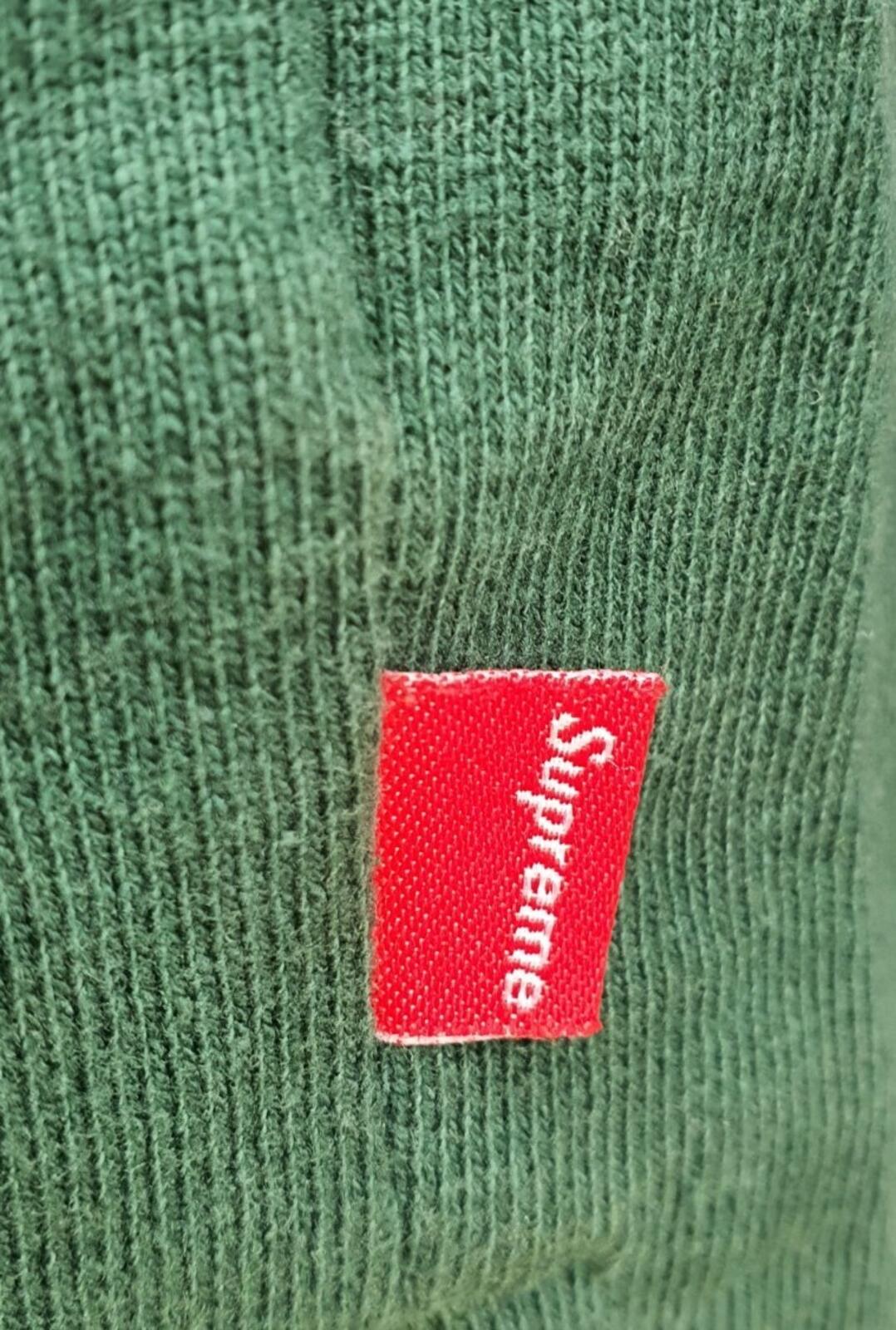 FW15 Block Block Striped Hooded Rugby Arabic Logo Top Dark Green Size L
