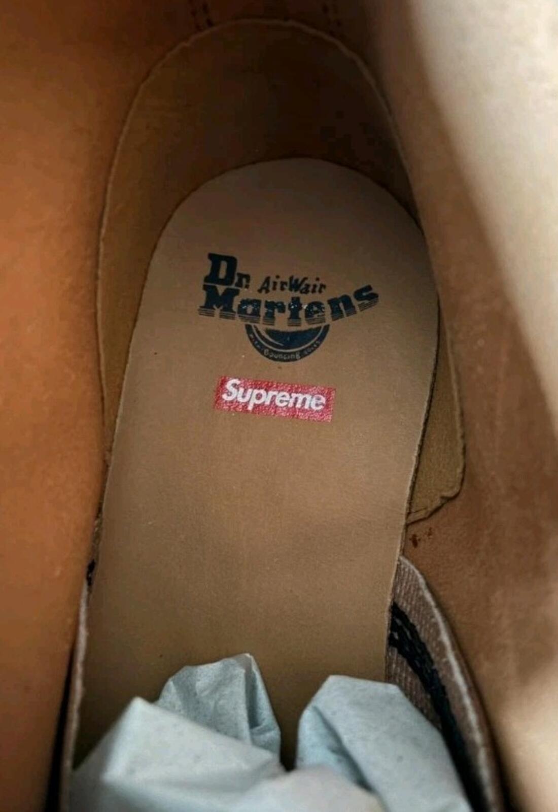 FW15 Supreme x Dr. Martens 6-Eye Boots Black UK 10 EU 45 US 11 Leather
