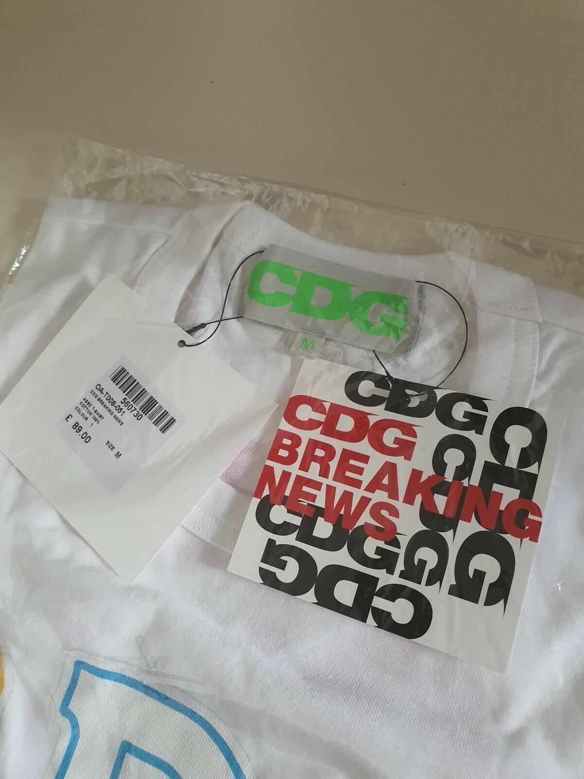 Comme Des Garcons x ASSC Breaking News T-Shirt Antisocial Behaviour Weiß Größe M
