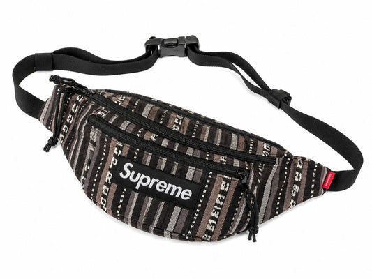 SS20 Supreme Riñonera Woven Stripe Negra