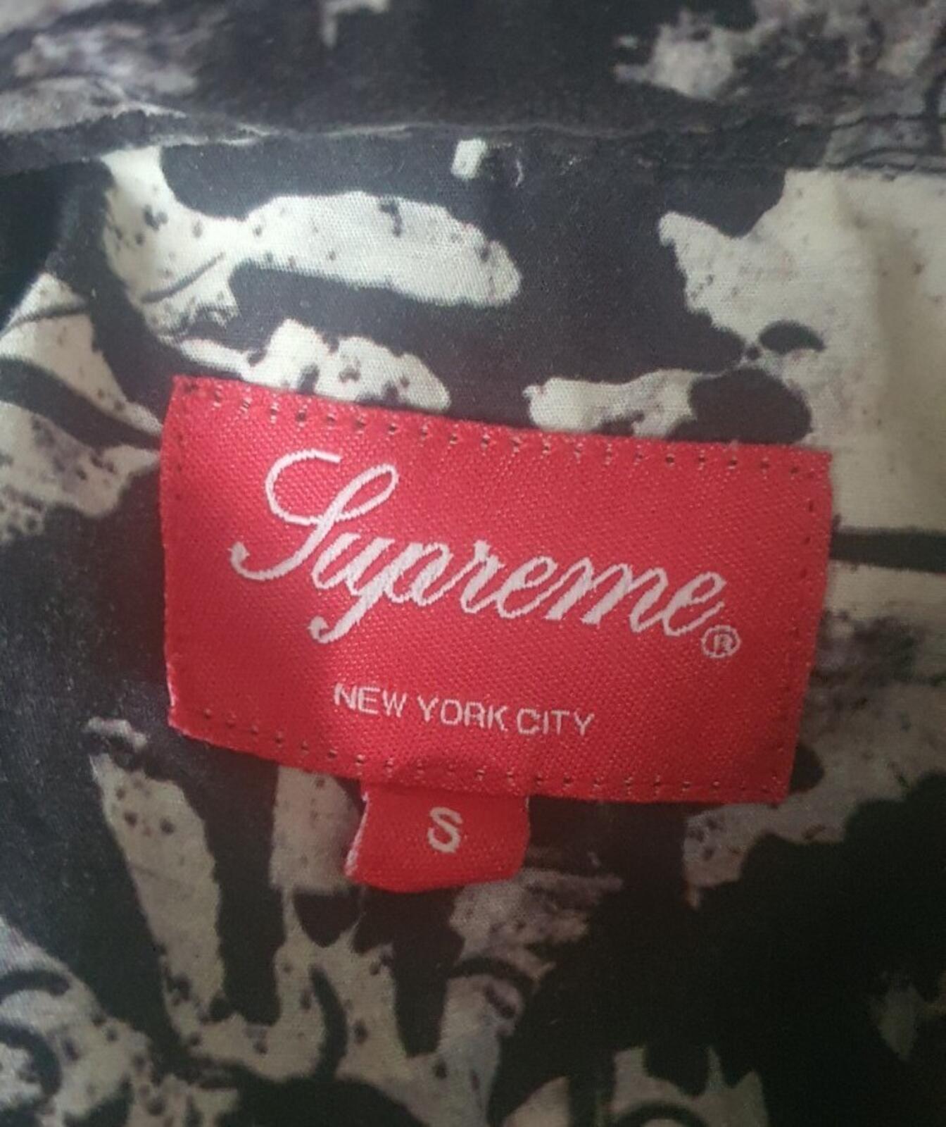 FW21 Supreme x Christopher Wool S/S Hemd Größe S klein schwarz Knopfleiste