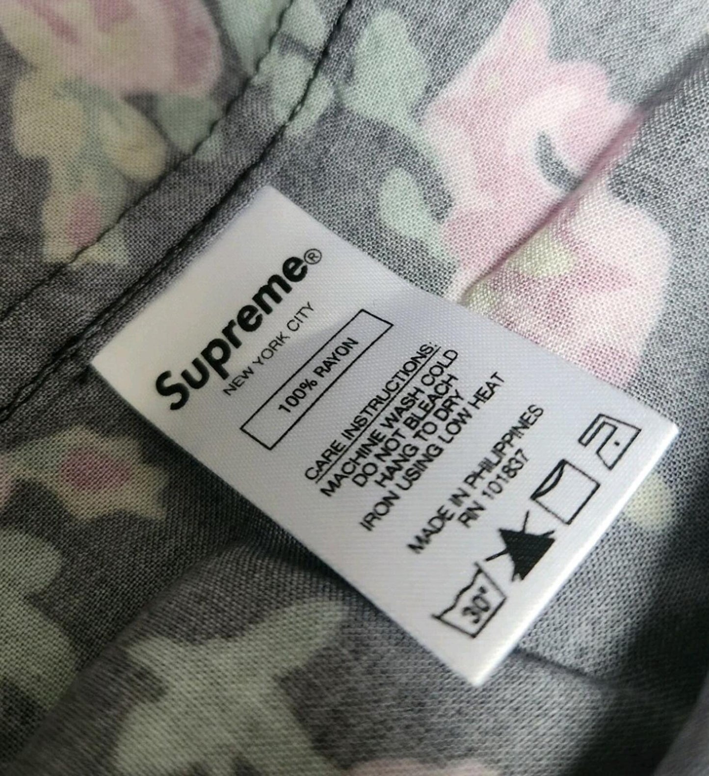 SS20 Supreme Floral Rayon S/S Shirt size L large Black