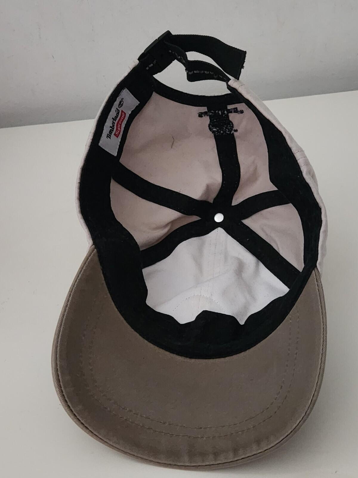 FW21 Supreme x Timberland 6-Panel  White cap Beige hat 3M Reflective Logo