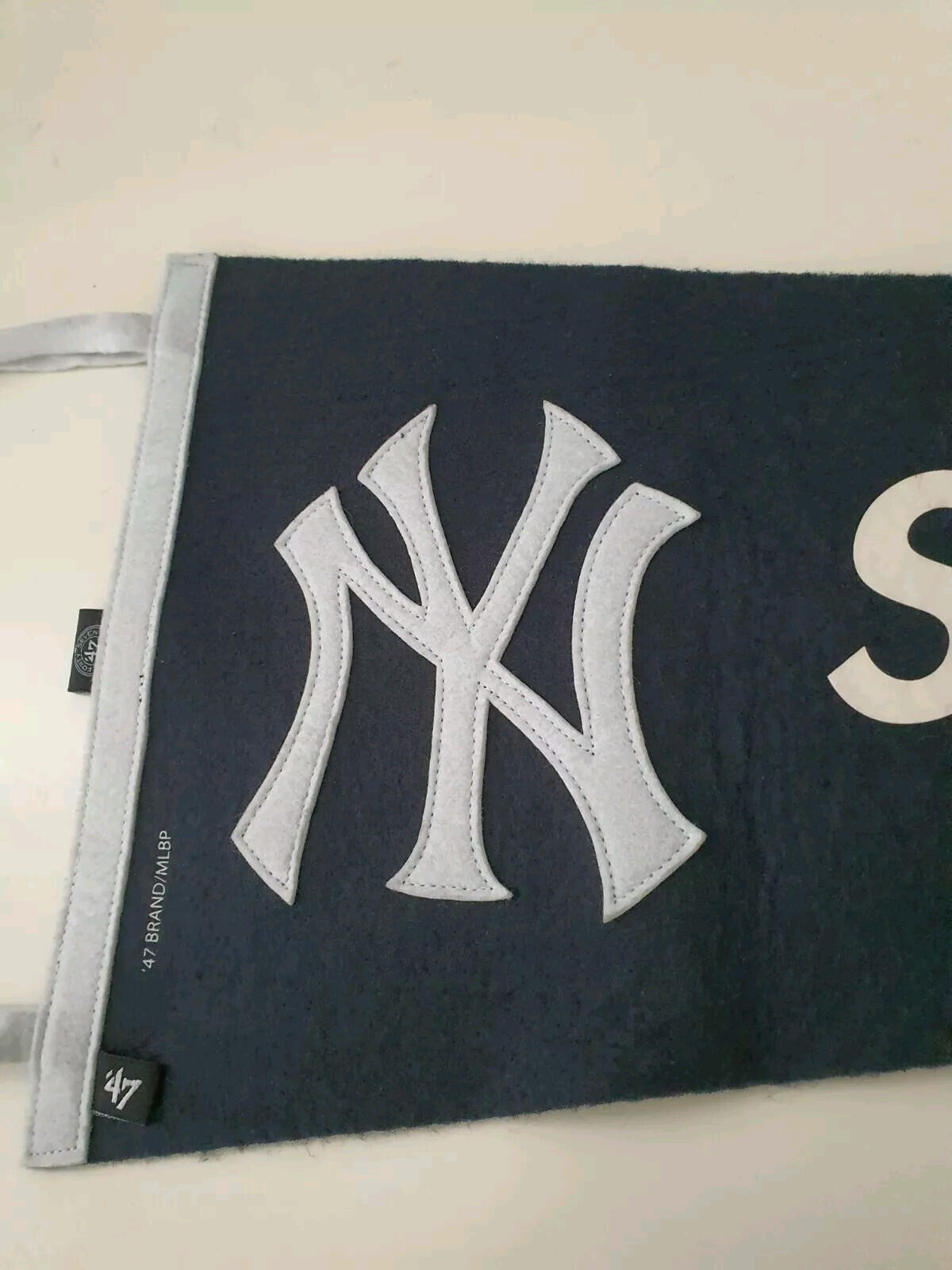 SS15 Supreme x New York Yankees Marineblau Wimpel Baseball Accessoire Selten