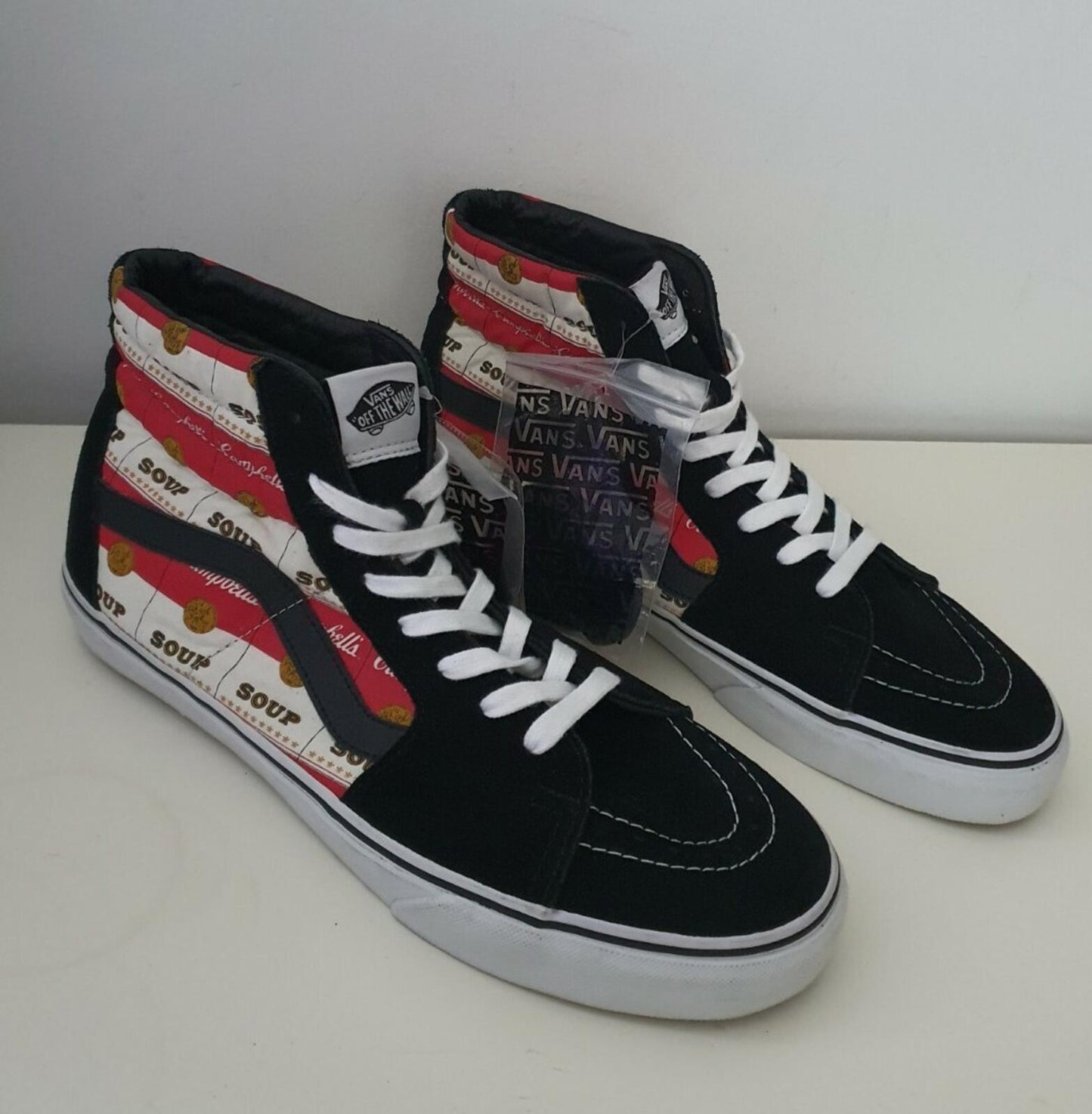 SAMPLE SS12 Supreme x Vans Campbell's Soup Sk8-Hi UK 11 US 12 EUR 46 Andy Warhol