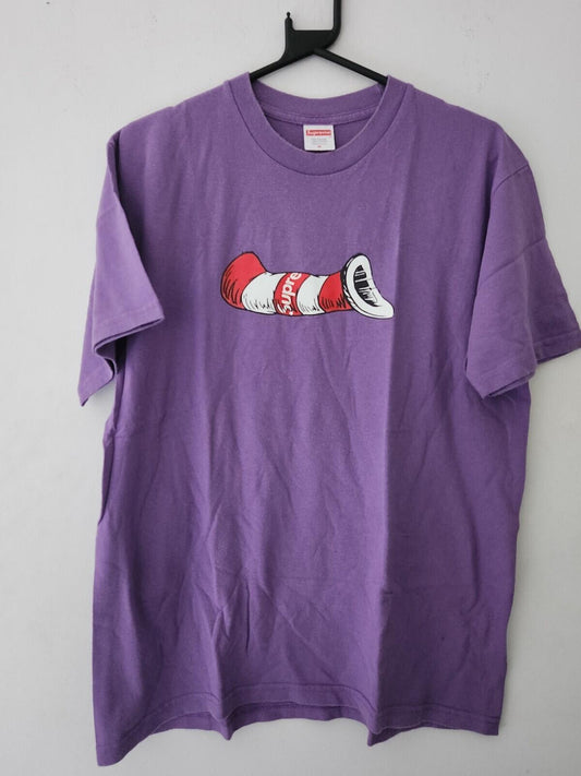 FW18 Supreme Cat in the Hat Tee Purple Size M