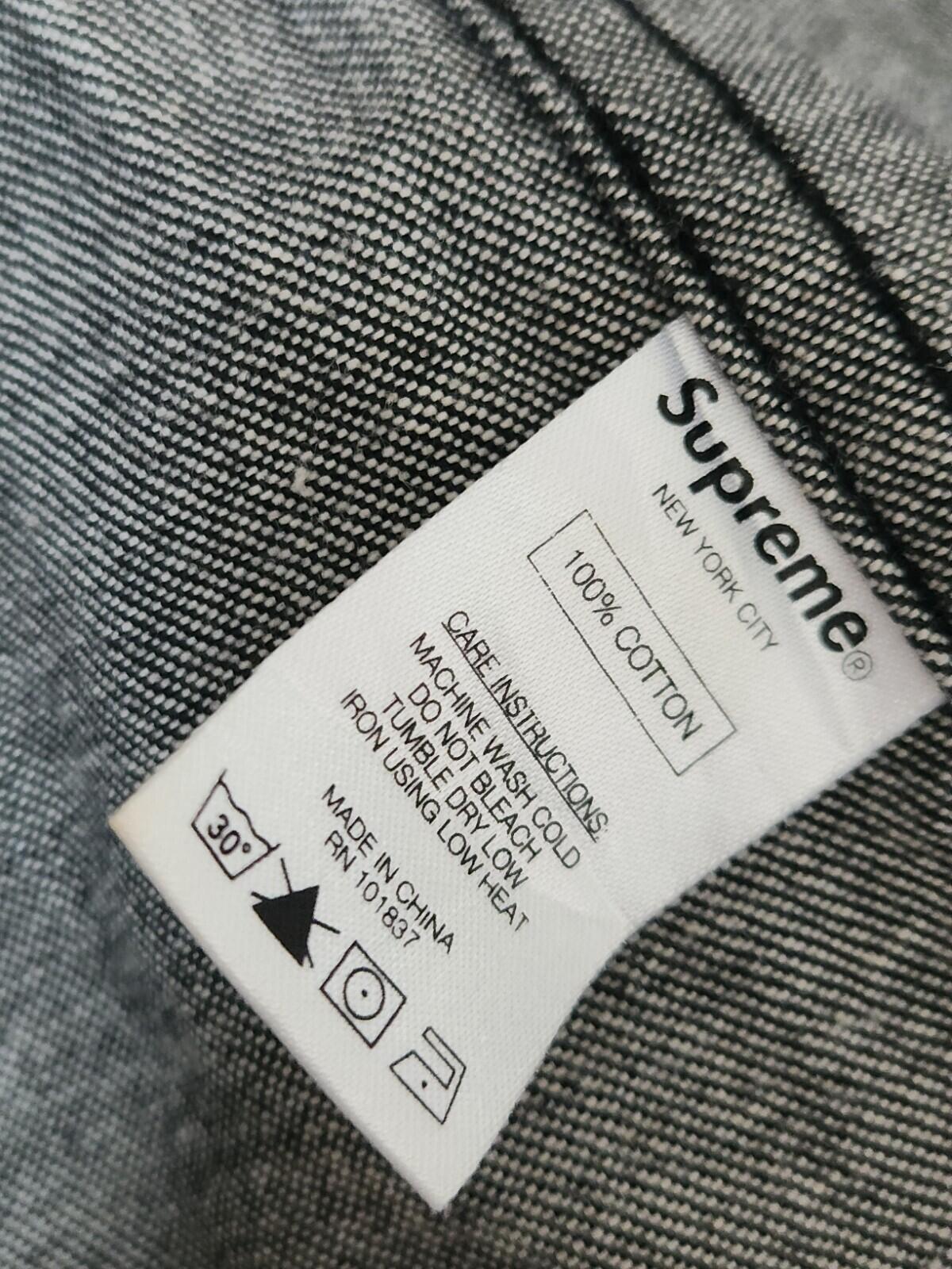 FW13 Supreme Hooded Plaid Denim Shirt Indigo Size M
