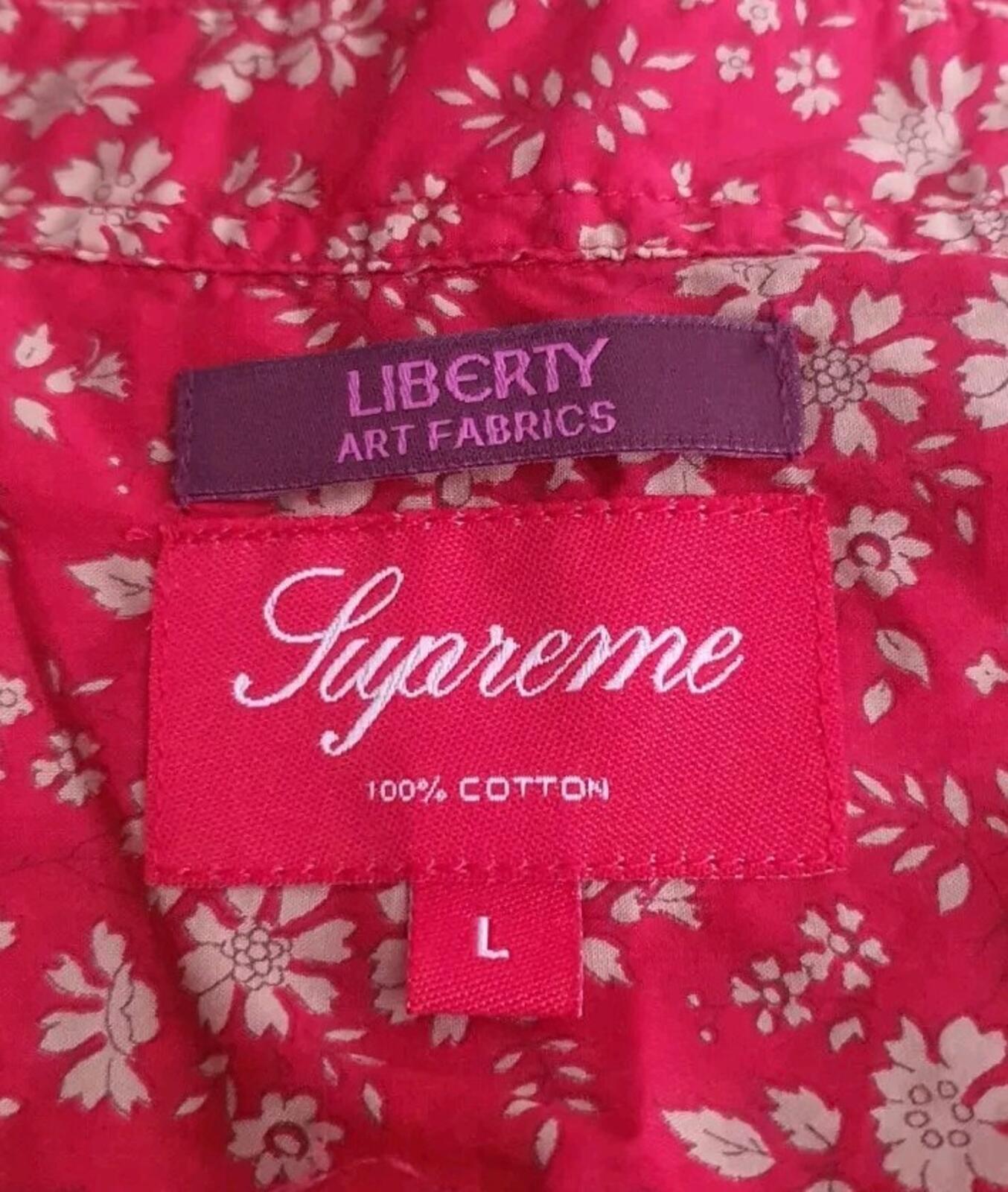 SS11 Supreme x Liberty Fabric Floral Red Shirt L Large Vintage 2011 Sehr Selten