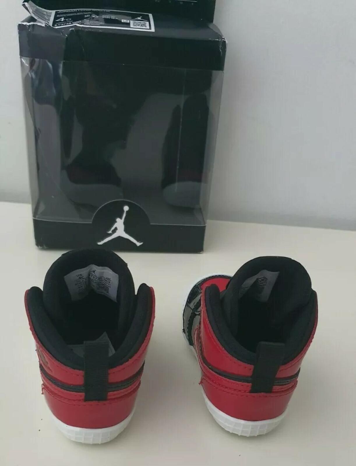 JORDAN 1 Crib Bootie US 4C UK 3.5 EUR 19.5 Baby Bootie Infant nike Bred patent