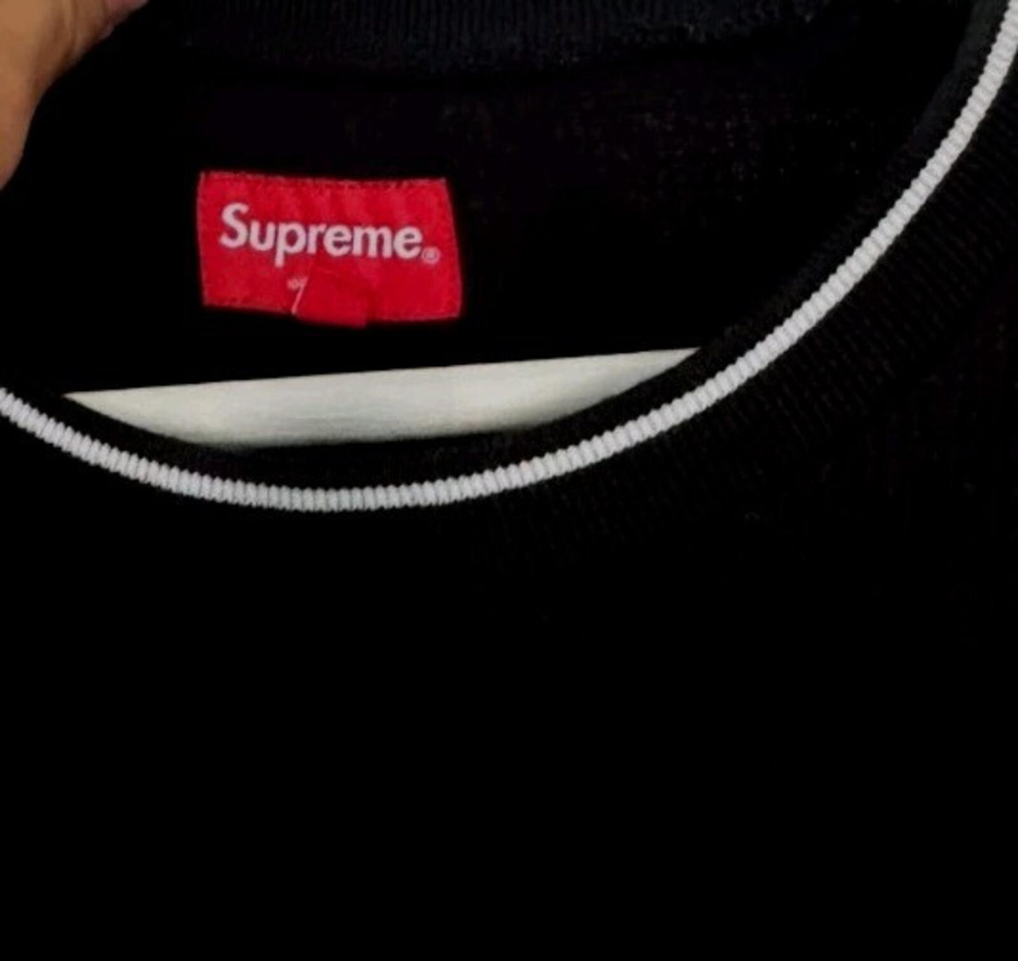 SS19 Supreme Stripe Rib Waffle Top M medium black t-shirt tee