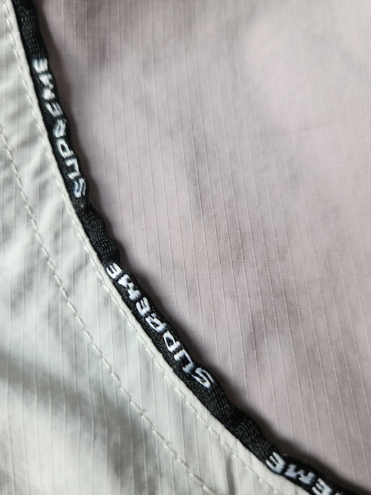 FW23 Supreme Logo Piping Hooded Track Jack Size XL Grey Lavender Water Resistant