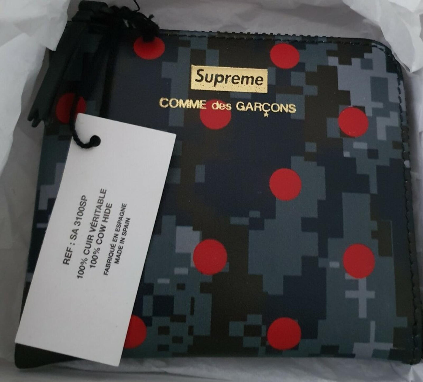 SS13 Supreme x Comme Des Garcons CDG wallet camo print dots CDG Very rare New