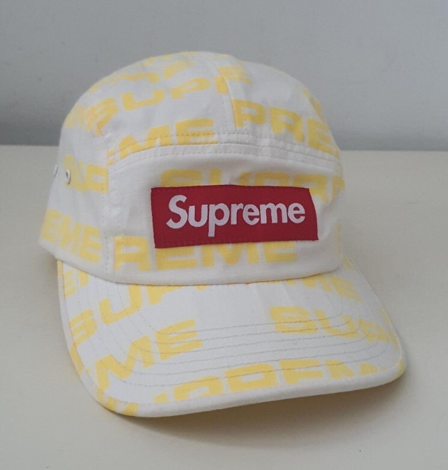 FW20 Supreme Reactive Print Camp Cap White