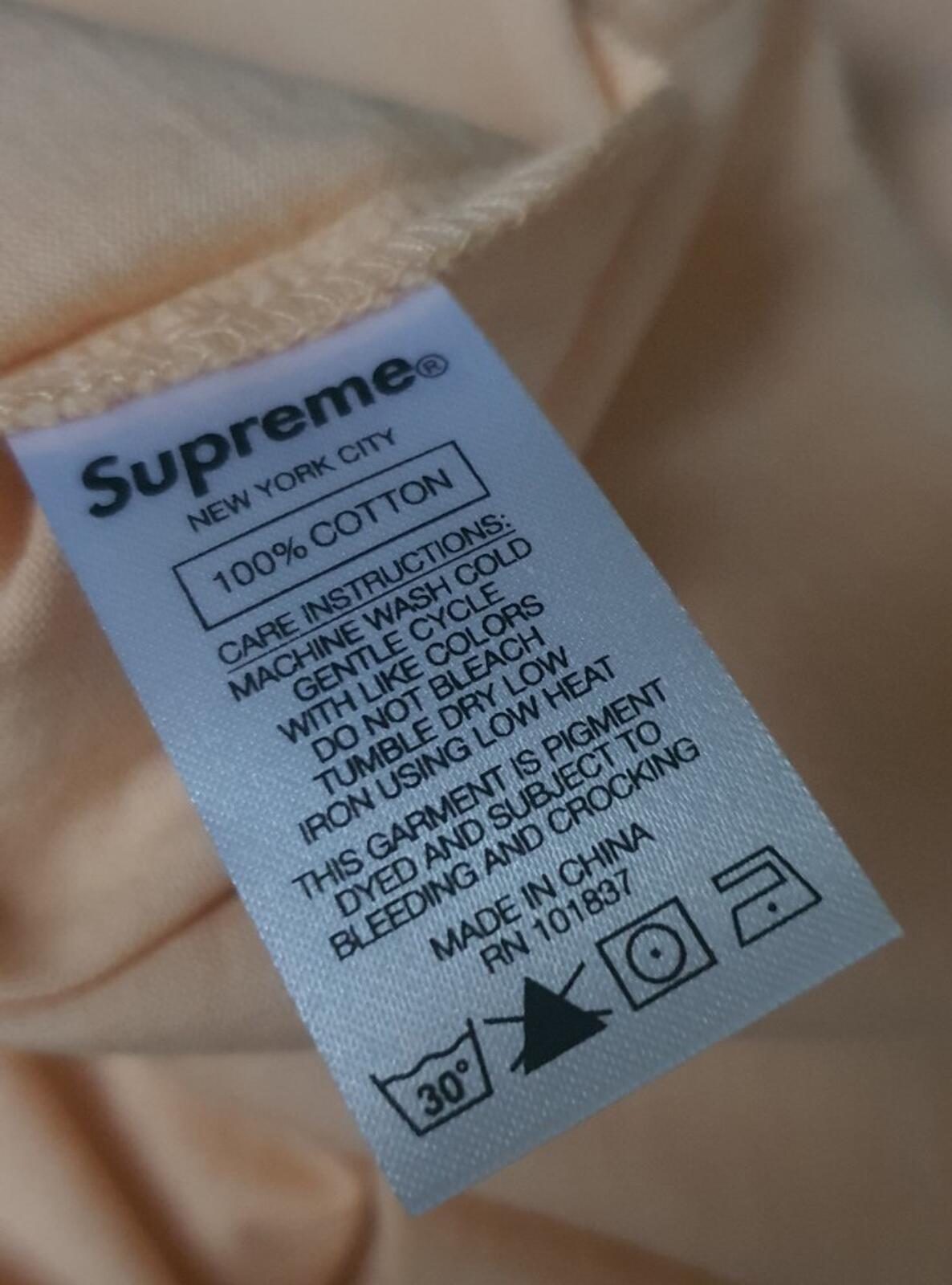 SS18 Supreme Overdyed tee size M medium Peach