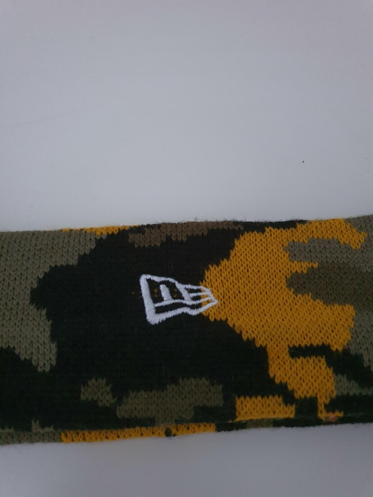 Cinta para la cabeza con logo reflectante Supreme New Era FW17, camuflaje amarillo, accesorio