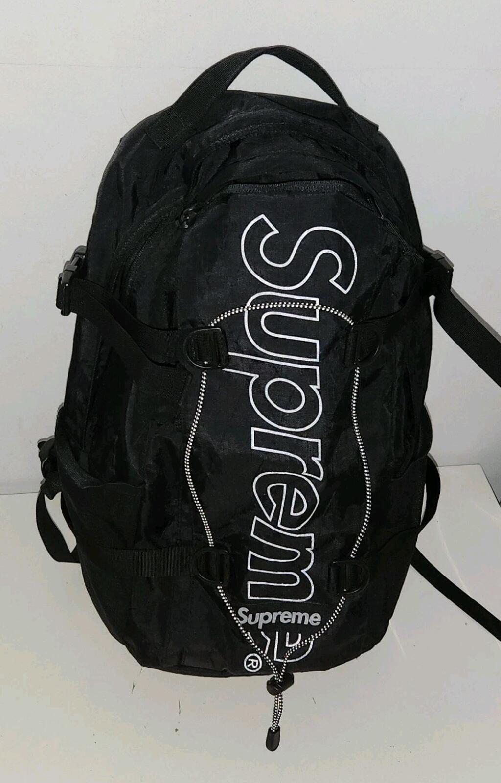 FW18 Supreme Backpack Bag Black Water Resistant