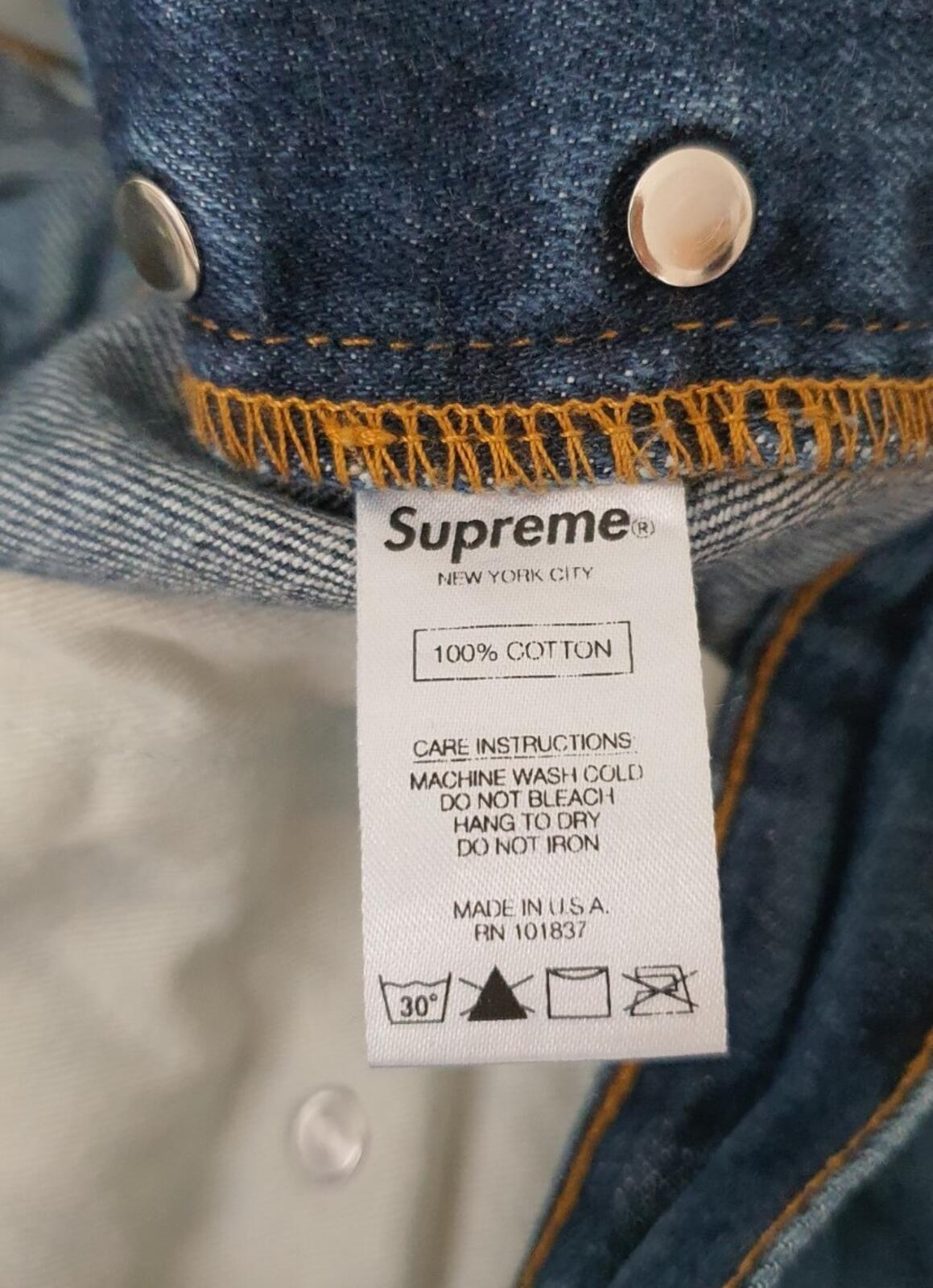 Supreme denim jeans size 30 W30 L30 slim blue Made In U.S.A Trousers