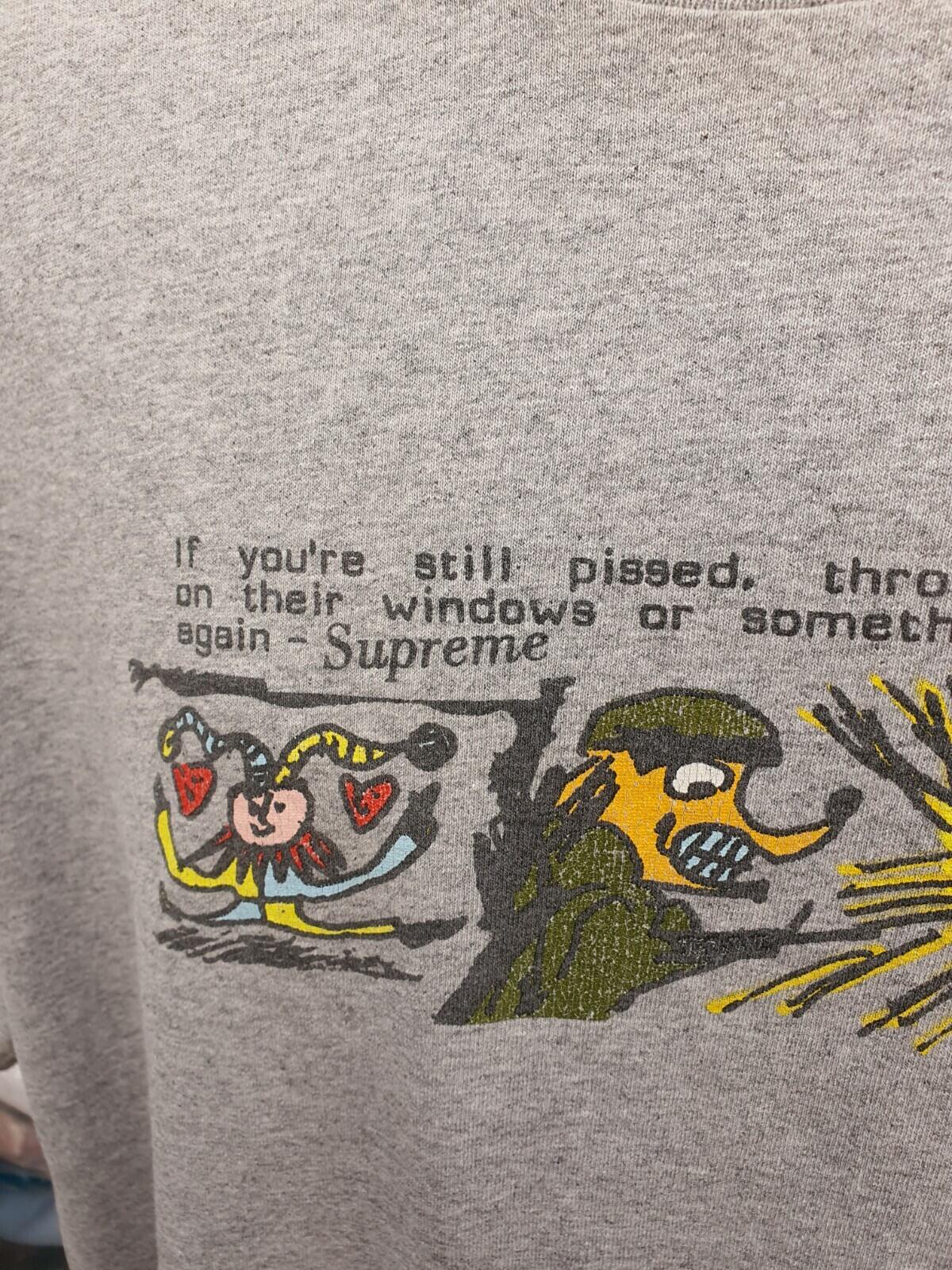 FW17 Supreme Dog Shi* graues T-Shirt Größe XL