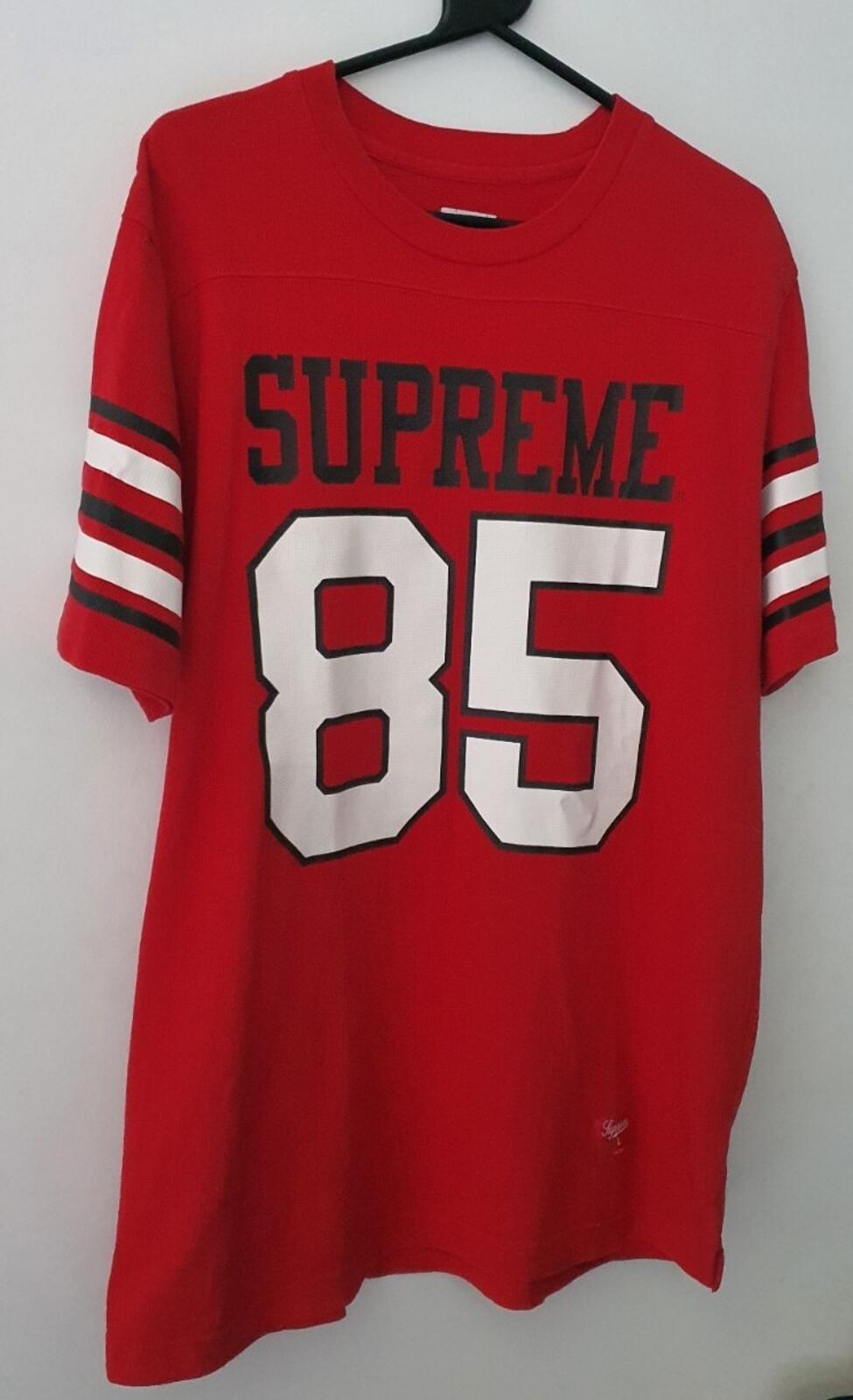 SS11 Supreme Football Top size large red tee t-shirt 85 jersey 2011 vintage Rare