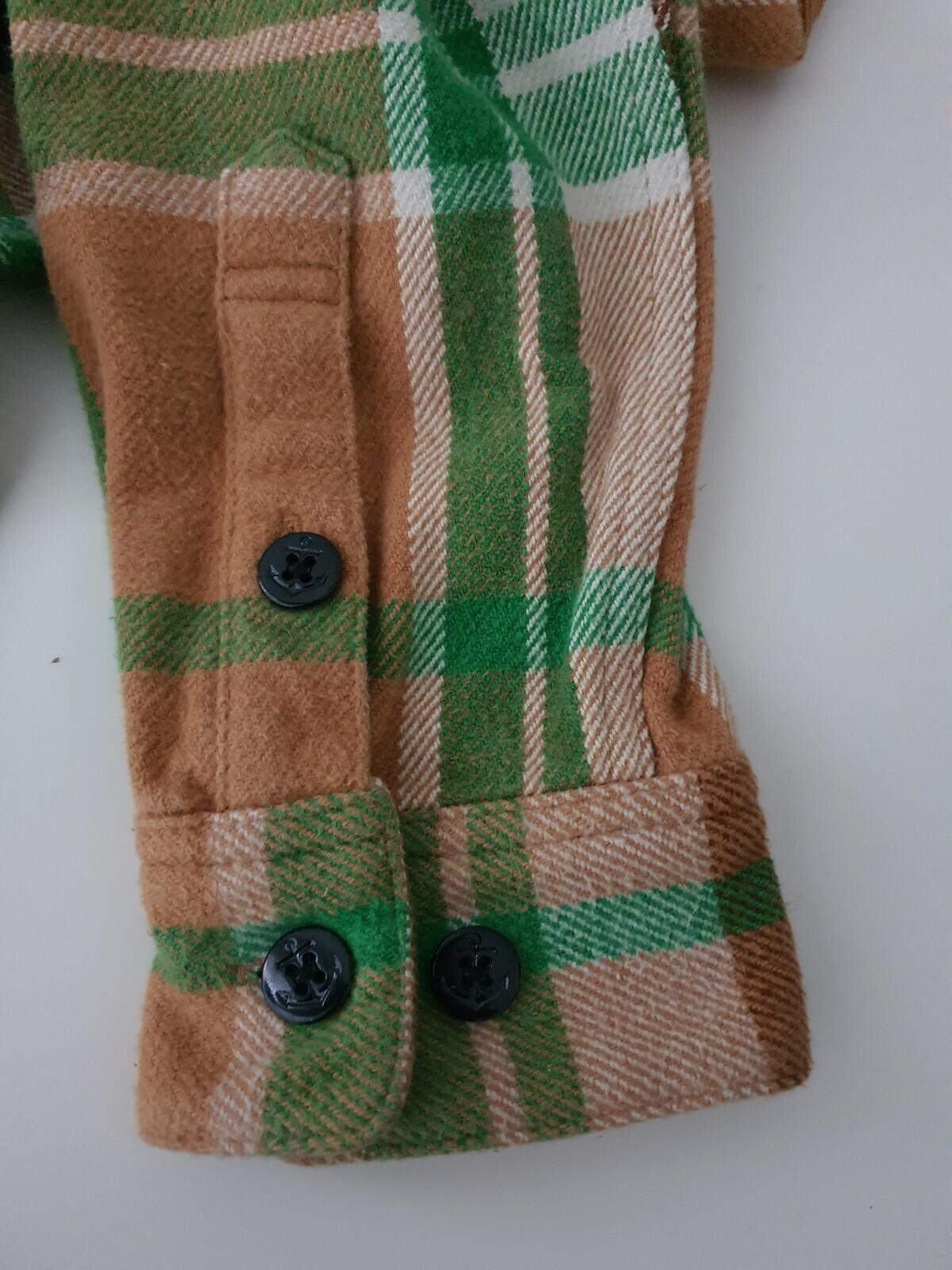 FW14 Supreme Heavyweight Plaid Flannel Hemd braun grün M mittelschwer Vintage