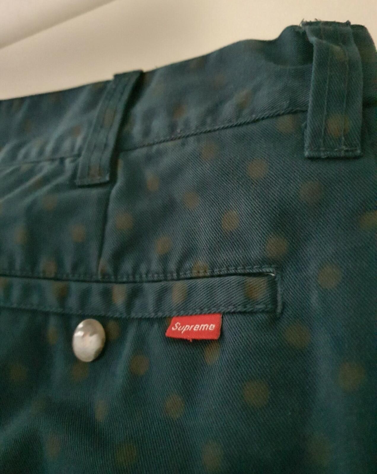 FW18 Supreme Work Pant Light Navy Polka Dot Size 32 W32 L30