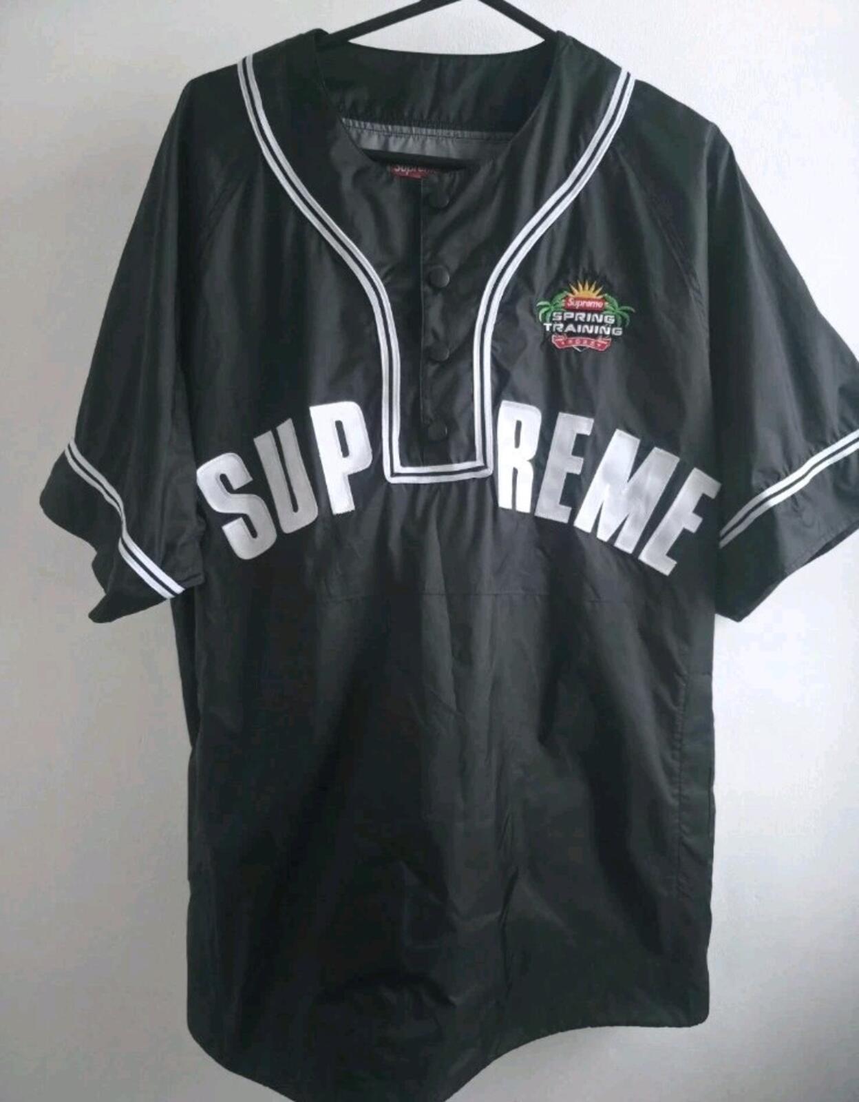 SS22 Supreme Snap-Off Sleeve L/S Baseball-Oberteil Schwarz Größe L Wasserabweisend